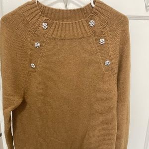 J Crew Wool Blend Jeweled Buttons Sweater